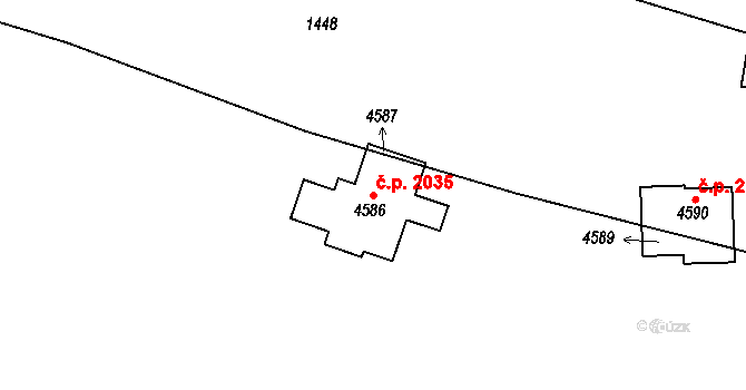 Čelákovice 2035 na parcele st. 4586 v KÚ Čelákovice, Katastrální mapa