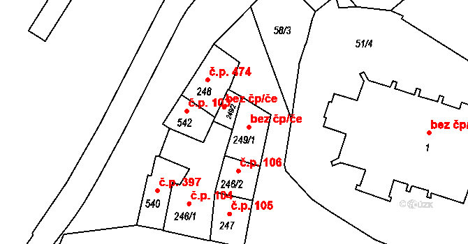 Trhové Sviny 41627377 na parcele st. 249/1 v KÚ Trhové Sviny, Katastrální mapa