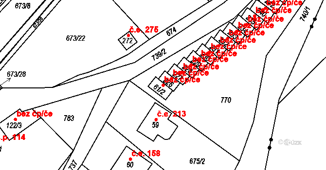 Kraslice 44335377 na parcele st. 61/2 v KÚ Zelená Hora u Kraslic, Katastrální mapa
