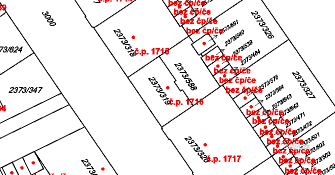 Předměstí 1716, Opava na parcele st. 2373/319 v KÚ Opava-Předměstí, Katastrální mapa