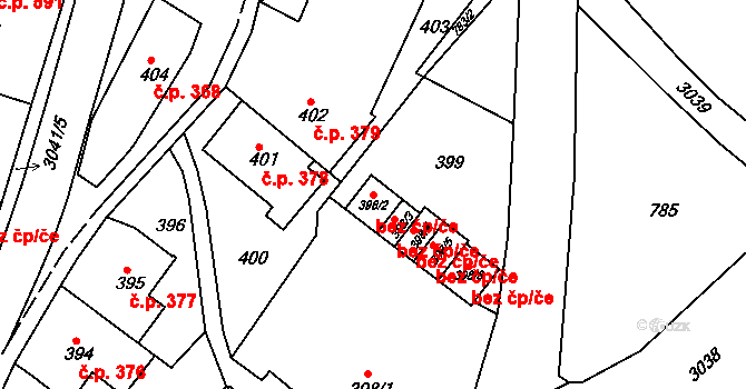 Rychnov nad Kněžnou 48623377 na parcele st. 398/2 v KÚ Rychnov nad Kněžnou, Katastrální mapa