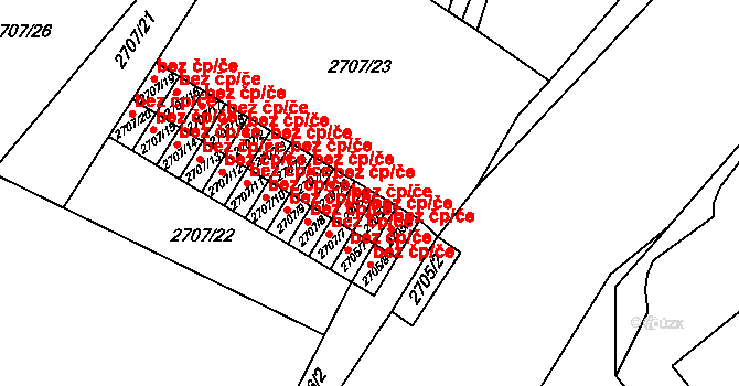 Tachov 49427377 na parcele st. 2705/6 v KÚ Tachov, Katastrální mapa