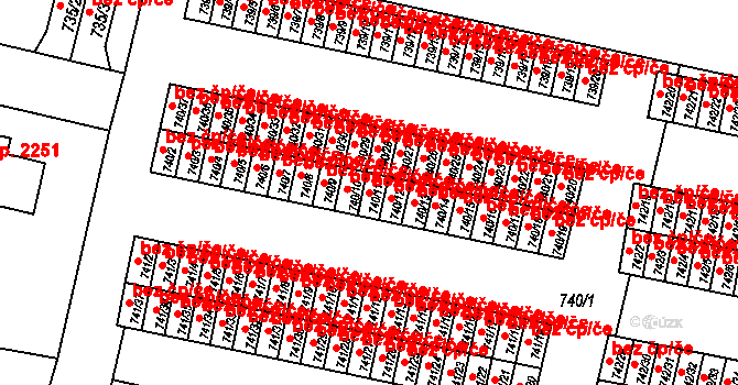 Sokolov 49711377 na parcele st. 740/11 v KÚ Sokolov, Katastrální mapa