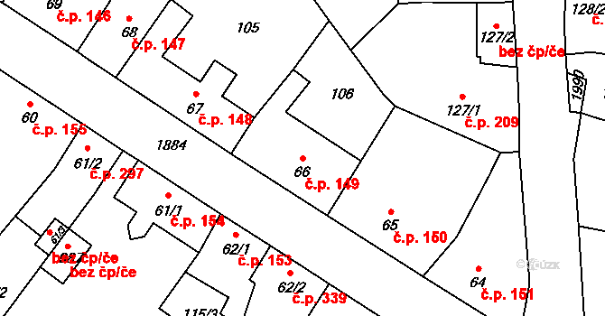 Sezemice 149 na parcele st. 66 v KÚ Sezemice nad Loučnou, Katastrální mapa