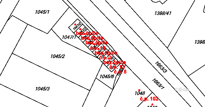 Drnovice 95181377 na parcele st. 1047/8 v KÚ Drnovice u Vyškova, Katastrální mapa