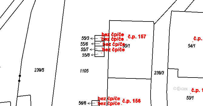 Liběšice 119153378 na parcele st. 55/8 v KÚ Trnobrany, Katastrální mapa