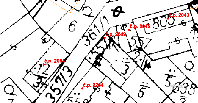 Podlusky 2049, Roudnice nad Labem na parcele st. 557/1 v KÚ Podlusky, Katastrální mapa