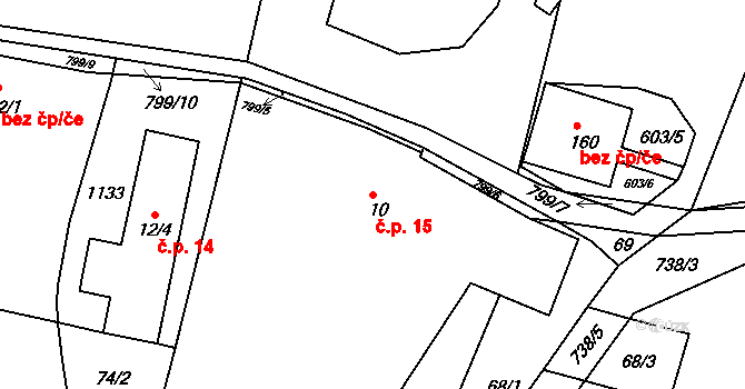 Rviště 15, Orlické Podhůří na parcele st. 10 v KÚ Rviště, Katastrální mapa