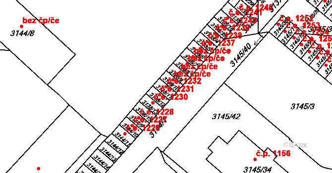 Pelhřimov 1232 na parcele st. 3138/11 v KÚ Pelhřimov, Katastrální mapa