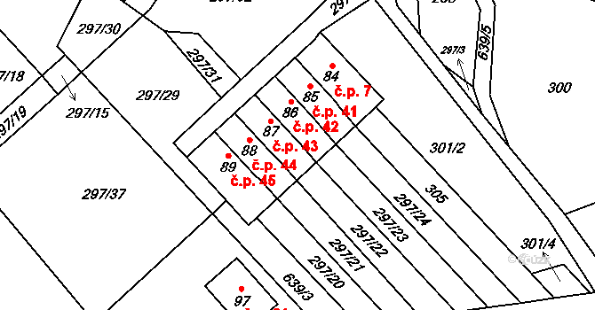Horní Morava 42, Dolní Morava na parcele st. 86 v KÚ Horní Morava, Katastrální mapa
