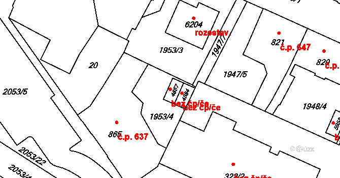 Šumperk 39015378 na parcele st. 4867 v KÚ Šumperk, Katastrální mapa