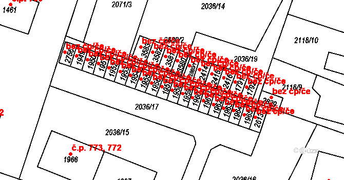 Lanškroun 39426378 na parcele st. 1958 v KÚ Lanškroun, Katastrální mapa