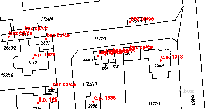 Šumperk 42017378 na parcele st. 4307 v KÚ Šumperk, Katastrální mapa