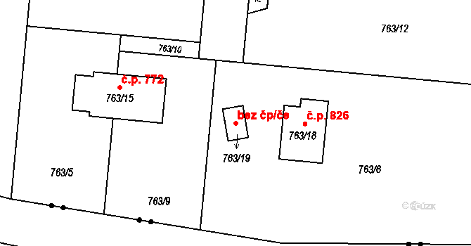 Bohumín 43493378 na parcele st. 763/19 v KÚ Skřečoň, Katastrální mapa