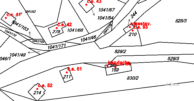 Borovnice 43632378 na parcele st. 245 v KÚ Borovnice u Českých Budějovic, Katastrální mapa