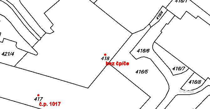 Brno 45524378 na parcele st. 418 v KÚ Štýřice, Katastrální mapa