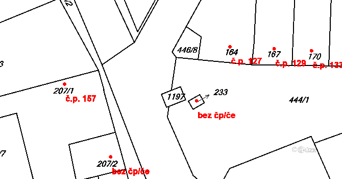 Peruc 46253378 na parcele st. 1116 v KÚ Černochov, Katastrální mapa