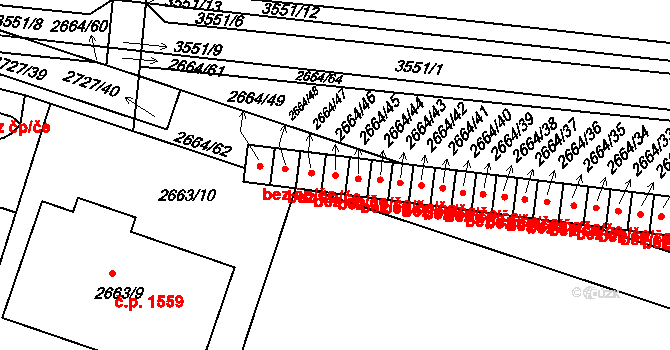 Holešov 47590378 na parcele st. 2664/46 v KÚ Holešov, Katastrální mapa