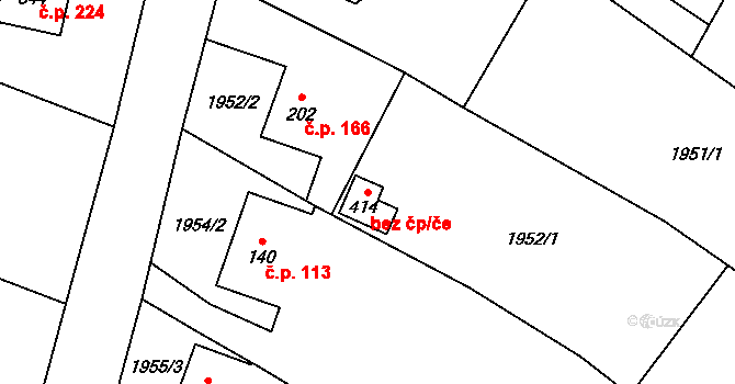 Tísek 53919378 na parcele st. 414 v KÚ Tísek, Katastrální mapa