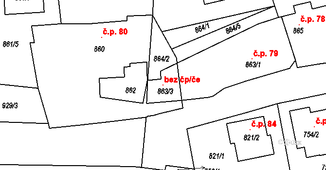 Bystřice nad Pernštejnem 120439379 na parcele st. 863/3 v KÚ Bystřice nad Pernštejnem, Katastrální mapa