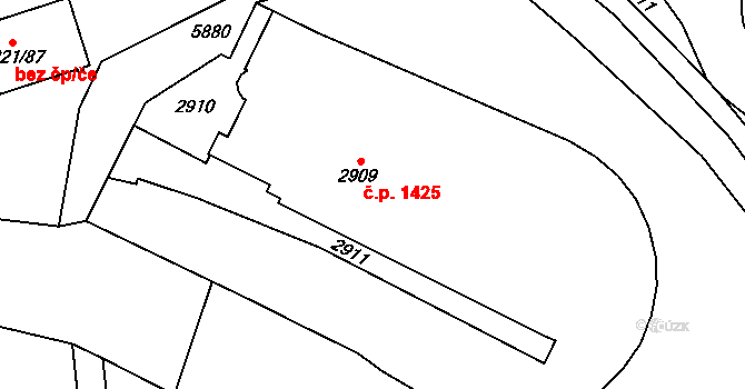 Jihlava 1425 na parcele st. 2909 v KÚ Jihlava, Katastrální mapa