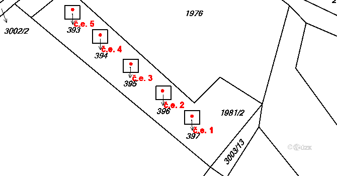Heřmanice v Podještědí 2, Jablonné v Podještědí na parcele st. 396 v KÚ Heřmanice v Podještědí, Katastrální mapa