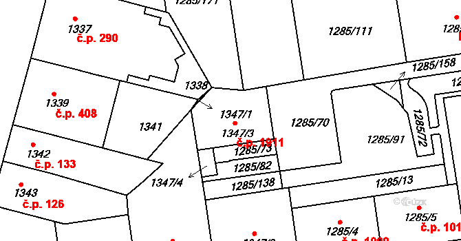 Krč 1911, Praha na parcele st. 1347/3 v KÚ Krč, Katastrální mapa