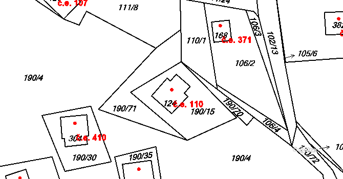 Butov 110, Stříbro na parcele st. 124 v KÚ Butov, Katastrální mapa