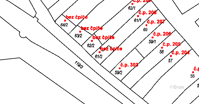 Broumov 40070379 na parcele st. 61/2 v KÚ Broumov, Katastrální mapa