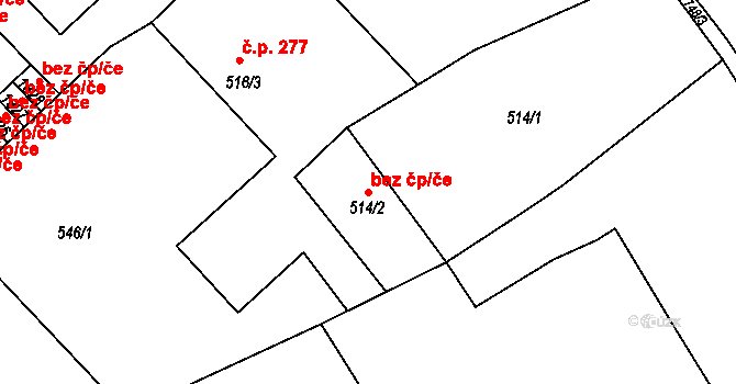 Broumov 40087379 na parcele st. 514/2 v KÚ Broumov, Katastrální mapa