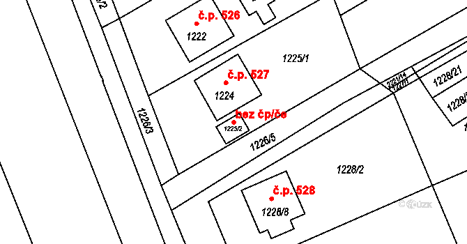 Brumov-Bylnice 41916379 na parcele st. 1225/2 v KÚ Bylnice, Katastrální mapa