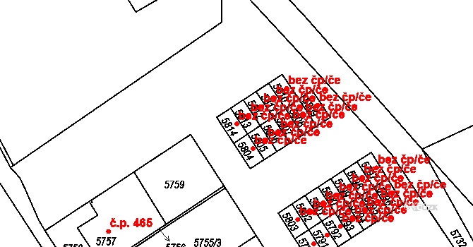 Žďár nad Sázavou 43212379 na parcele st. 5814 v KÚ Město Žďár, Katastrální mapa