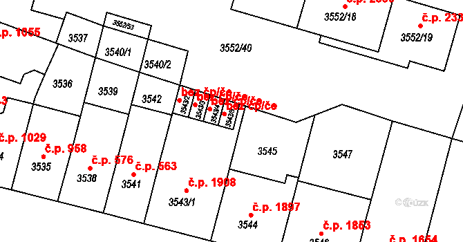 Teplice 45133379 na parcele st. 3543/5 v KÚ Teplice, Katastrální mapa