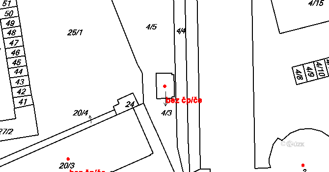 Brno 45544379 na parcele st. 4/3 v KÚ Černá Pole, Katastrální mapa