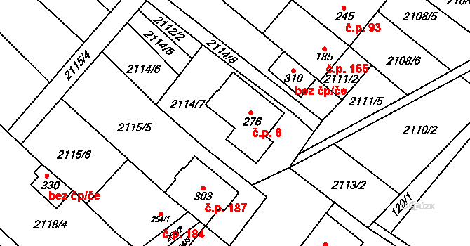 Drysice 6 na parcele st. 276 v KÚ Drysice, Katastrální mapa