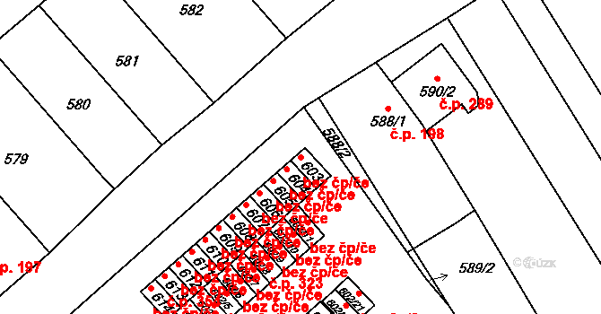 Přerov 49305379 na parcele st. 603 v KÚ Újezdec u Přerova, Katastrální mapa