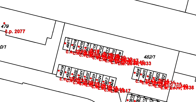 Ústí nad Labem-centrum 2830,2847, Ústí nad Labem na parcele st. 482/12 v KÚ Ústí nad Labem, Katastrální mapa