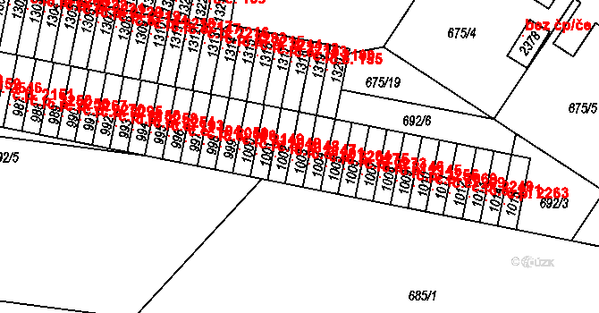 Sezimovo Ústí 2147 na parcele st. 1003 v KÚ Sezimovo Ústí, Katastrální mapa