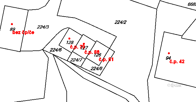 Lachov 81, Teplice nad Metují na parcele st. 126 v KÚ Lachov, Katastrální mapa