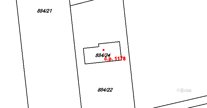 Bludovice 1178, Havířov na parcele st. 884/24 v KÚ Bludovice, Katastrální mapa