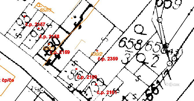 Podlusky 2359, Roudnice nad Labem na parcele st. 830/2 v KÚ Podlusky, Katastrální mapa