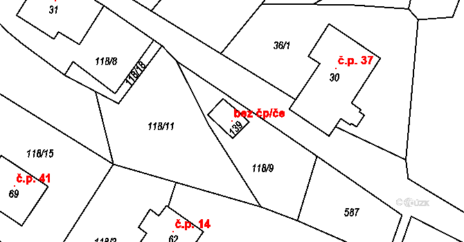 Bystřice nad Pernštejnem 121344380 na parcele st. 139 v KÚ Karasín, Katastrální mapa