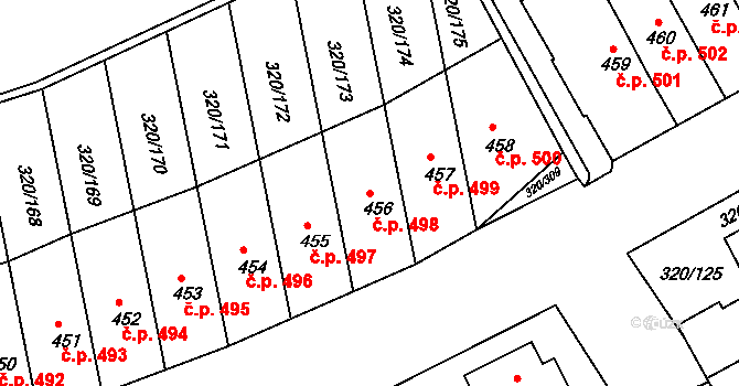 Přední Ptákovice 498, Strakonice na parcele st. 456 v KÚ Přední Ptákovice, Katastrální mapa