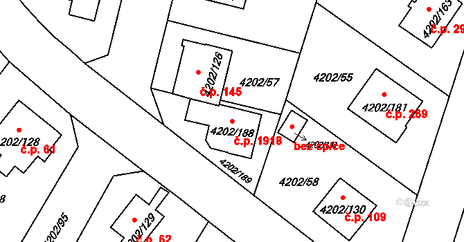 Hlučín 1918 na parcele st. 4202/188 v KÚ Hlučín, Katastrální mapa