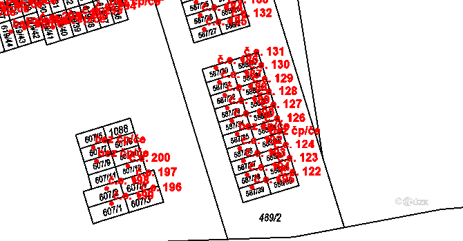 Hamr 190, Litvínov na parcele st. 587/34 v KÚ Hamr u Litvínova, Katastrální mapa