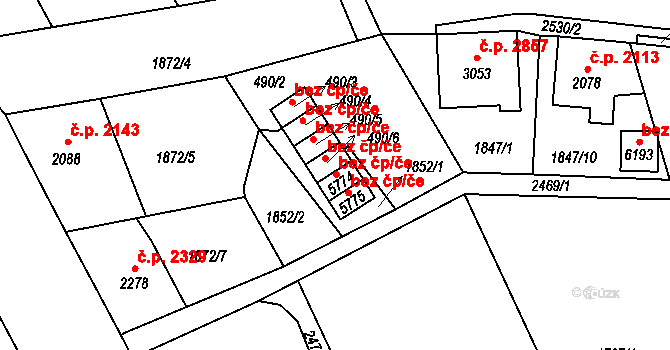 Jablonec nad Nisou 2323, Katastrální mapa