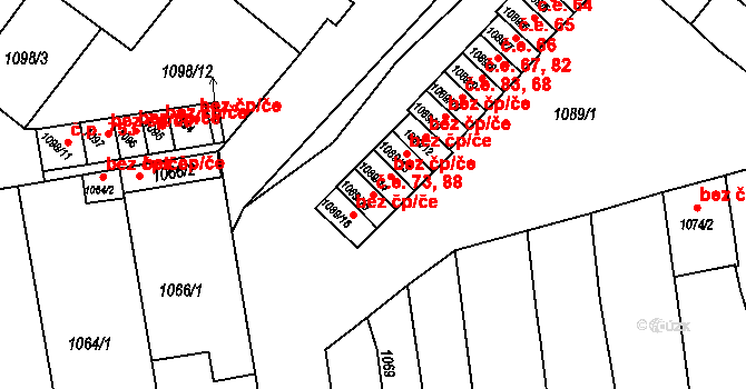 Sokolnice 73,88 na parcele st. 1089/15 v KÚ Sokolnice, Katastrální mapa