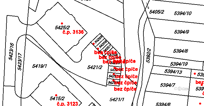 Brno 45552380 na parcele st. 5425/7 v KÚ Žabovřesky, Katastrální mapa