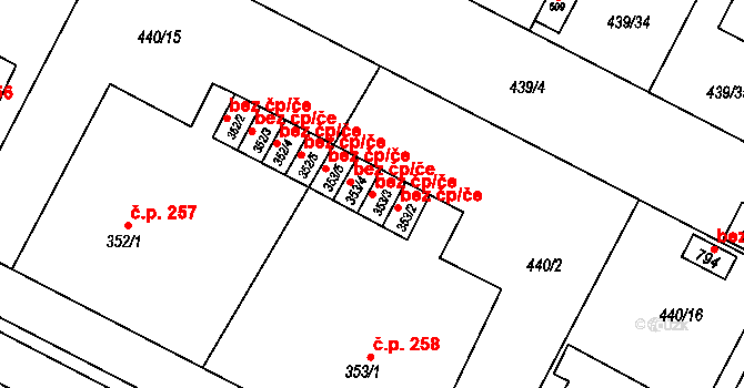 Opatovice nad Labem 46709380 na parcele st. 353/3 v KÚ Opatovice nad Labem, Katastrální mapa