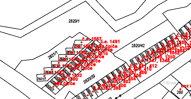 Děčín 47247380 na parcele st. 2820/12 v KÚ Děčín, Katastrální mapa